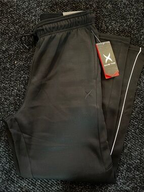 Game Time Black Joggers with White Side Piping